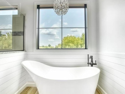 New home construction with custom bathroom design